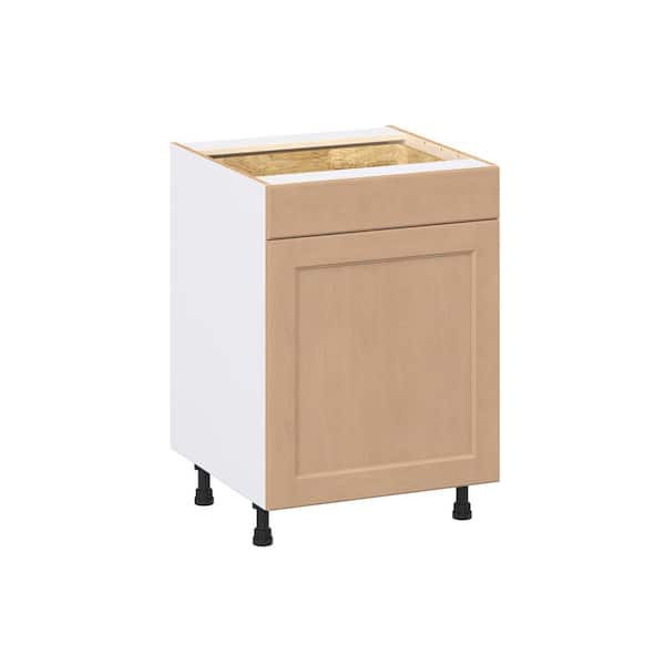 Lakewood Sugar Cookie Shaker Assembled Base Kitchen Cabinet with a Pull Out (24 in. W x 34.5 in. H x 24 in. D)