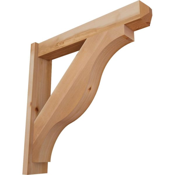 Ekena Millwork 6 in. x 30 in. x 30 in. Western Red Cedar Fuston Craftsman Smooth Outlooker