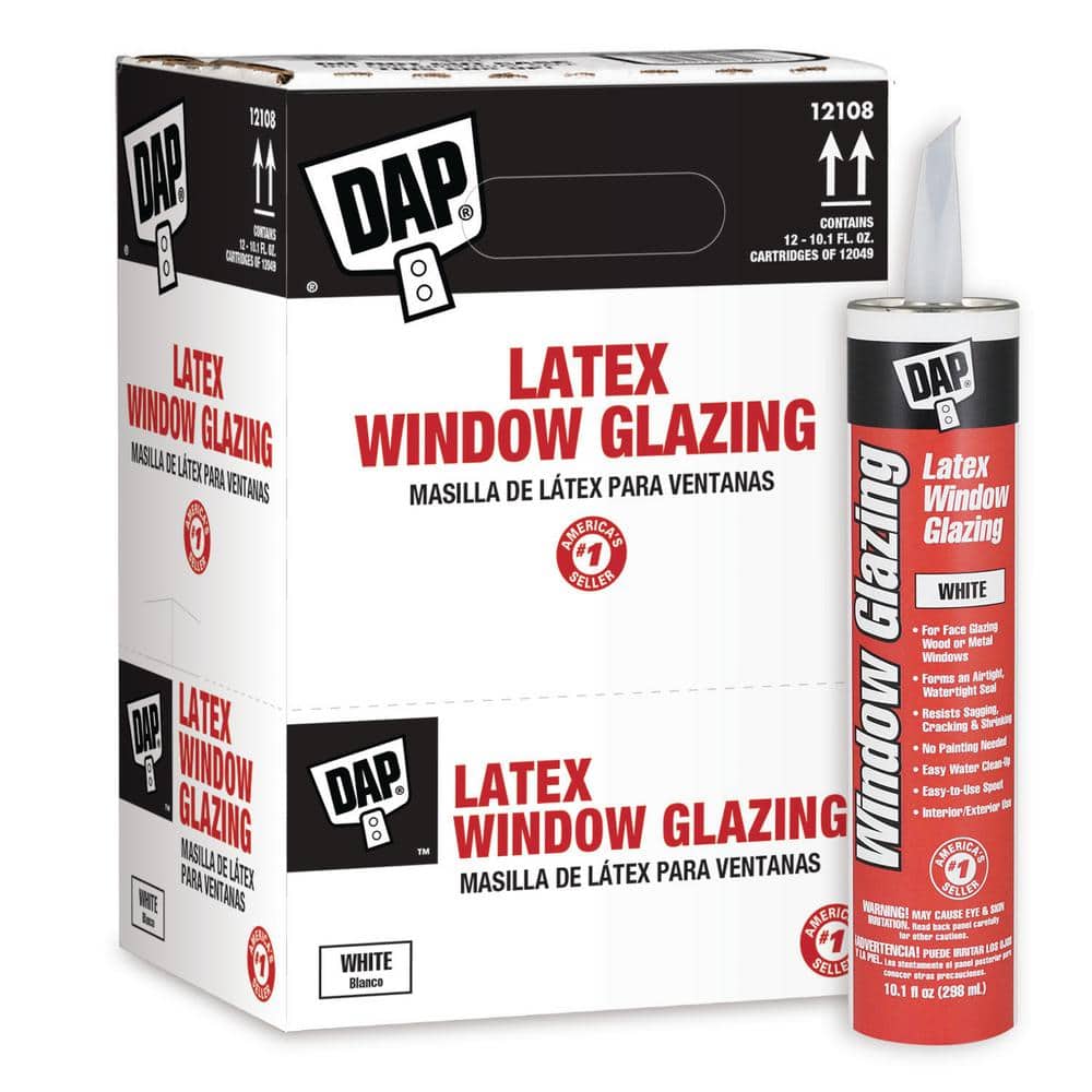 DAP 10.1 oz. White Latex Window Glazing (12-Pack) 7079812108 - The Home  Depot