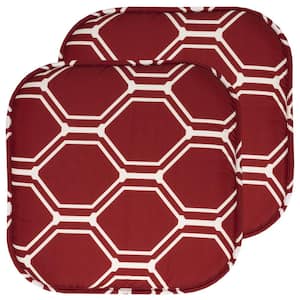 Mirage Square Memory Foam 16 in. x 16 in. Non-Slip Back Chair Seat Cushion Wine/White (2-Pack)