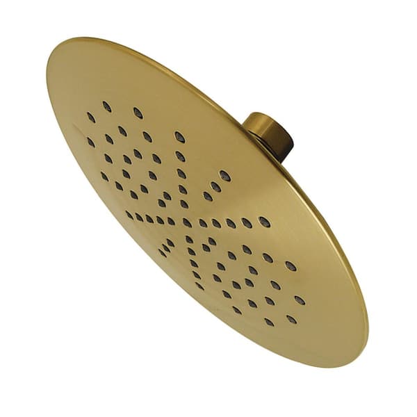 Shower Scape 1-Spray Pattern 6.94 in. Wall Mount Rain Spray Adjustable Fixed Shower Head in Brushed Brass