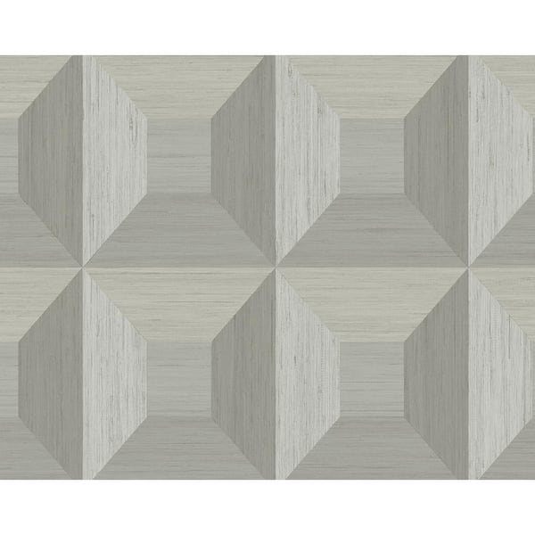 NextWall 40.5 sq. ft. Daydream Grey Quadrant Geo Vinyl Peel and Stick Wallpaper Roll