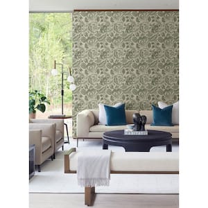 Driselle Green Floral Green Wallpaper Sample