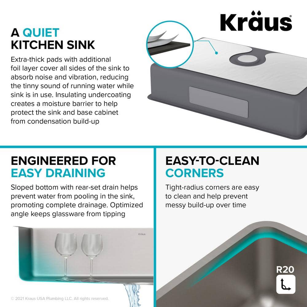 Dex 32-inch Stainless Steel Single Bowl Undermount Kitchen Sink