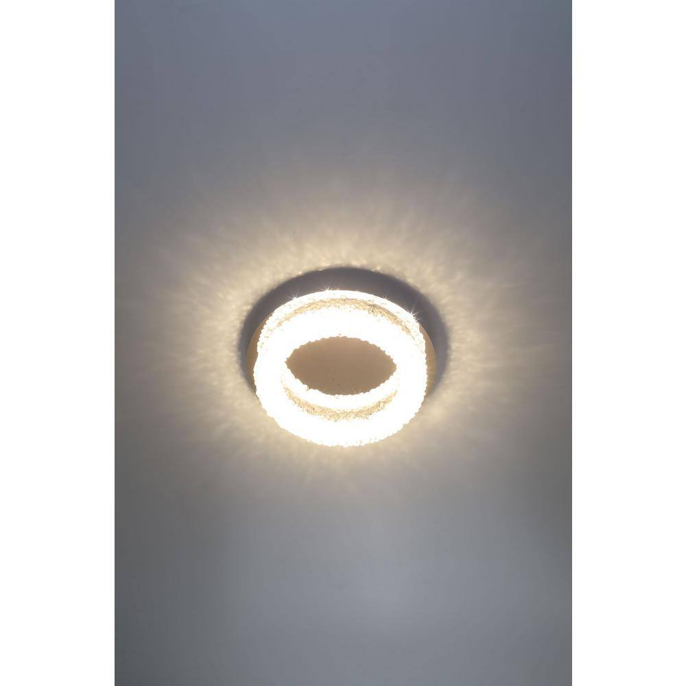Sassi 15" Chrome LED Flush Mount with Crystal Shards