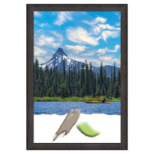 Dappled Black Brown Narrow Wood Picture Frame Opening Size 20 x 30 in.
