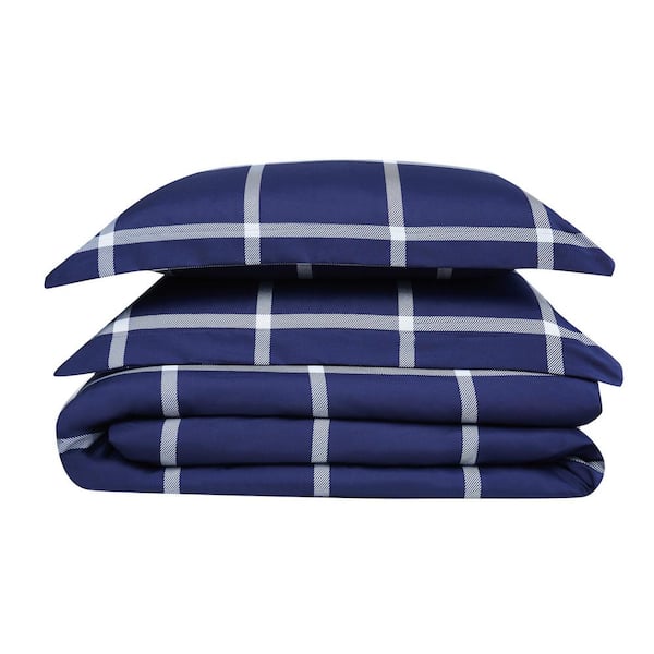 Printed Windowpane Microfiber Comforter Set