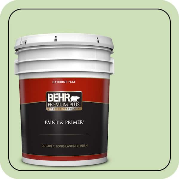 BEHR PREMIUM PLUS 5 gal. #430C-3 Peridot Flat Exterior Paint & Primer