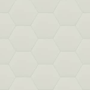 Glassel Bianco Hexagon 9 in. x 10 in. Matte Porcelain Stone Look Floor and Wall Tile (6.89 sq. ft./Case)