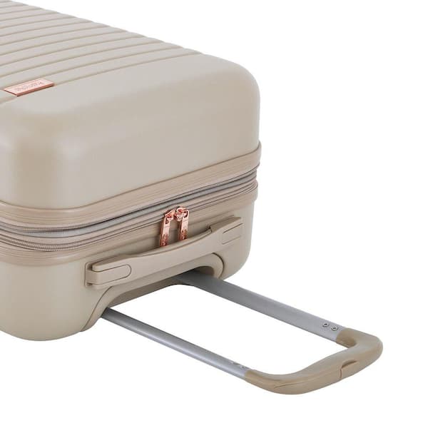 Kensie 20 in. Light Taupe Hardcase Expandable Carry-on Luggage KN