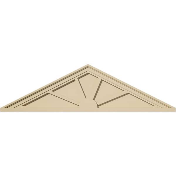 46-in W x 12-1/2-in H x 2-in P (Pitch 6/12) Peaked Cap 4-SpokeSignature Urethane Pediment, Primed Tan