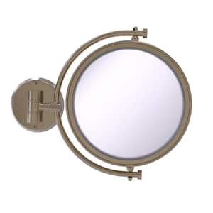 8 Inch Wall Mounted Make-Up Mirror 4X Magnification in Antique Pewter