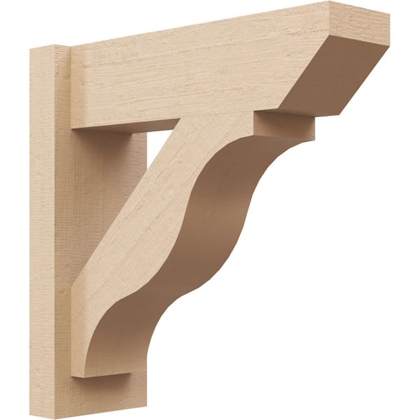 Ekena Millwork 6 in. x 18 in. x 18 in. Funston Slat Rough Cedar Woodgrain Timberthane Polyurethane Outlooker, Primed Tan