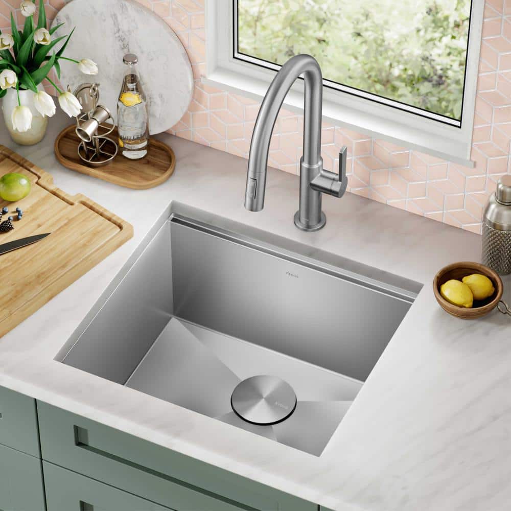 Kore 21-Inch Stainless Steel Single Bowl Drop-In Farmhouse Sink