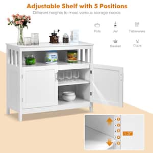 White Kitchen Buffet Server Sideboard Storage Cabinet