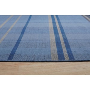 Denim 6 ft. x 9 ft. Hand-Knotted Wool Contemporary Flat Weave Area Rug
