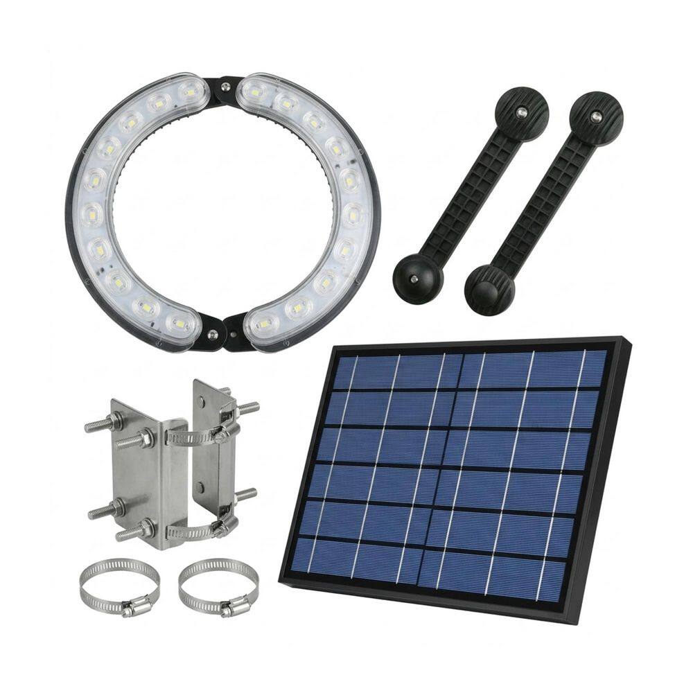 Solar Outdoor Flagpole Light Ring 4640 Lumen LED Flag Pole Light