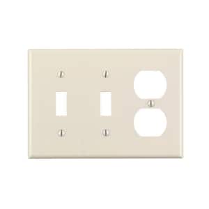Almond 3-Gang 2-Toggle/1-Duplex Wall Plate (1-Pack)