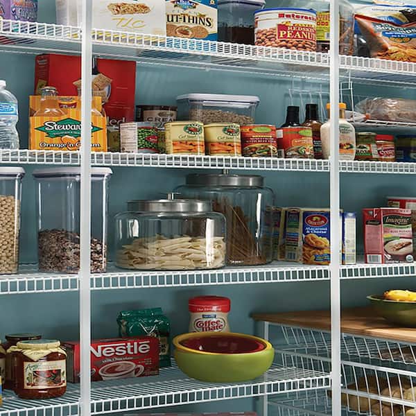 Close Mesh 144 in. L x 20 in. D White Ventilated Wire Closet Shelf