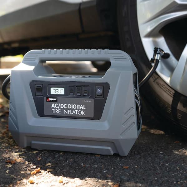 Wagan Tech 12-Volt and 120-Volt AC DC Digital Air Compressor Tire