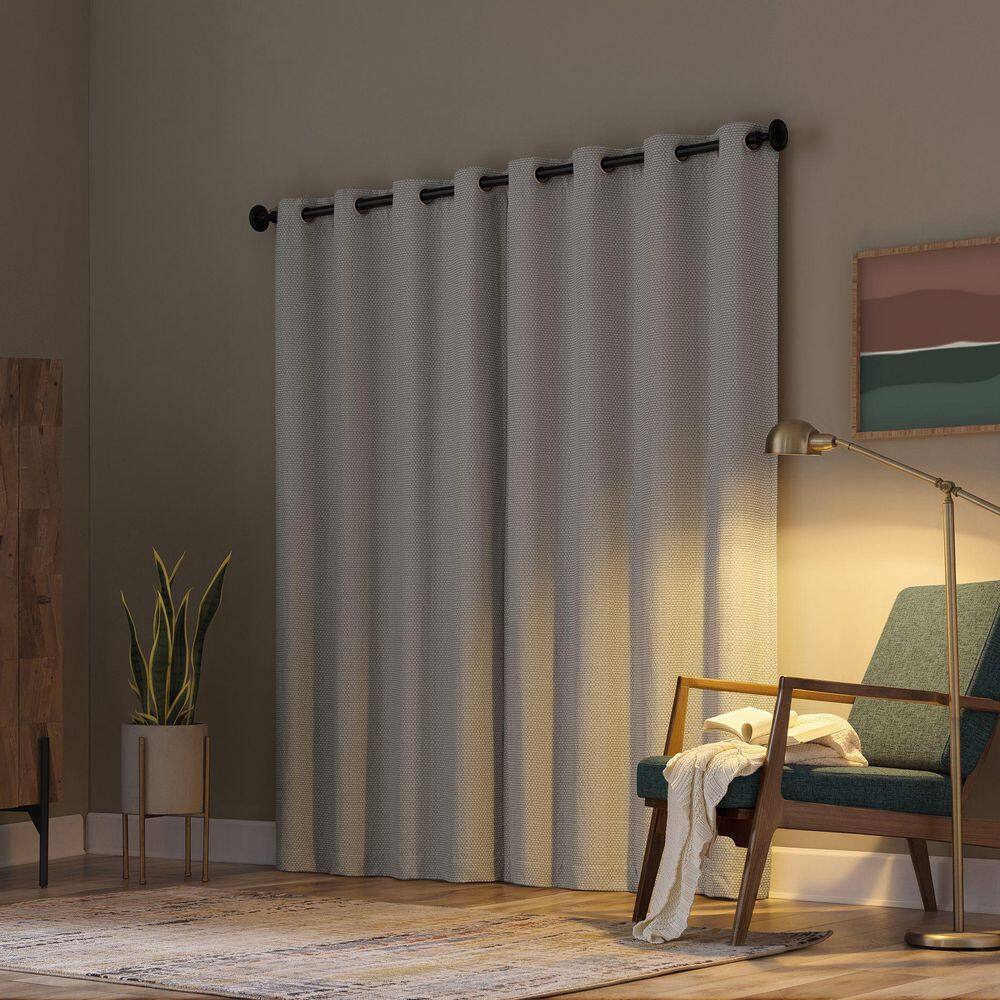 White Polyester Blackout Grommet Curtain Panel 50" x 96"