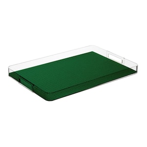 Fishnet Hunter Green 19 in.W x 1.5 in.H x 13 in.D Rectangular Acrylic Serving Tray