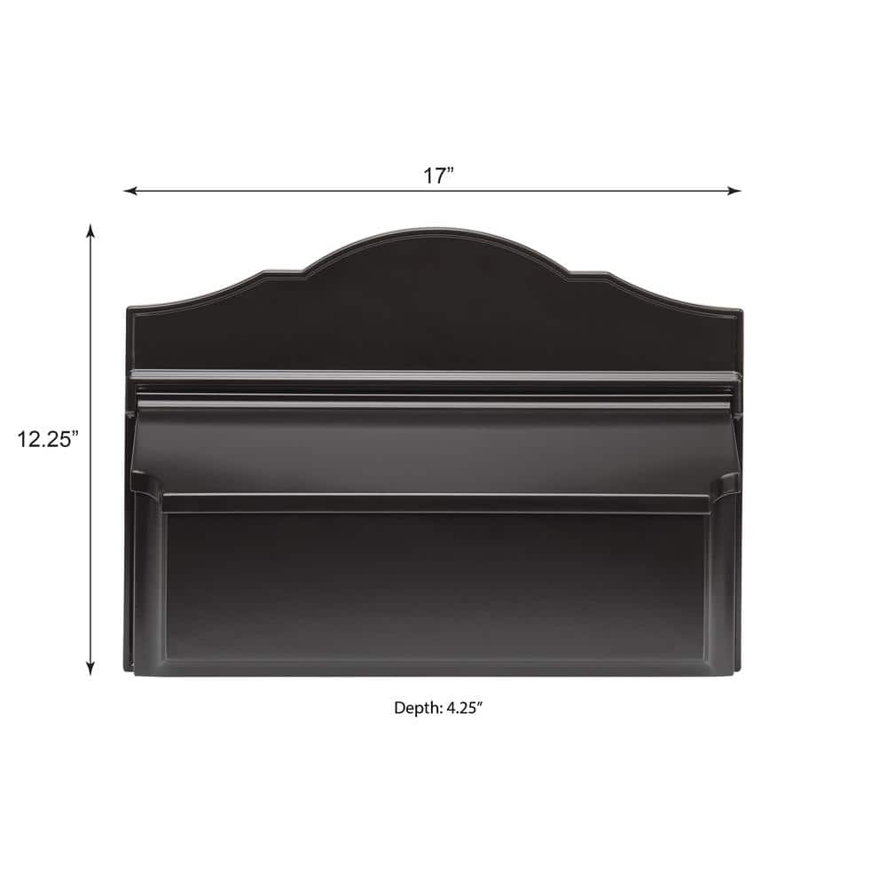 Black Colonial Wall Mounted Mailbox with Classic Arch Design