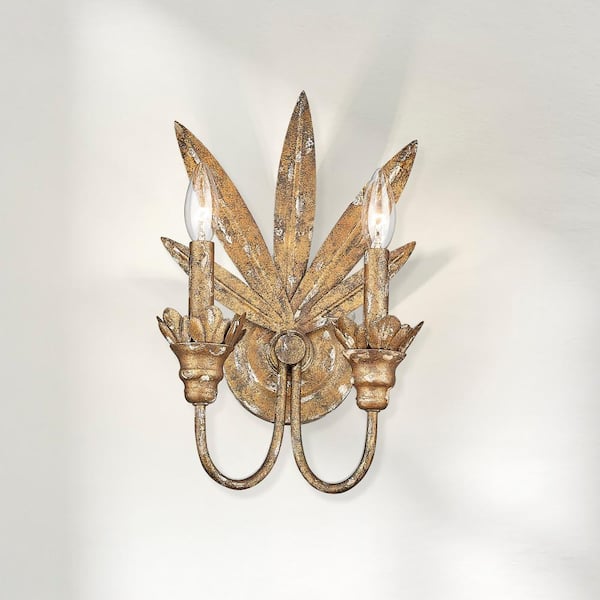 Golden Lighting - Lillianne 2-Light Heirloom Gold Wall Sconce