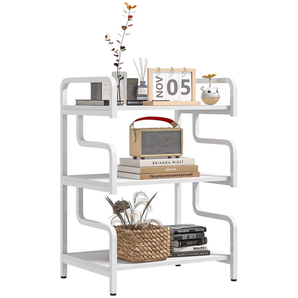Industrial Printer Table White 30.3 in. Accent Cabinet Office Storage Cabinet with 3 Shelves and Adjustable Shelves price history on PriceWatchPro