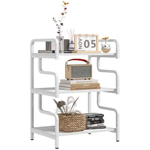 Industrial Printer Table White 30.3 in. Accent Cabinet Office Storage Cabinet with 3 Shelves and Adjustable Shelves