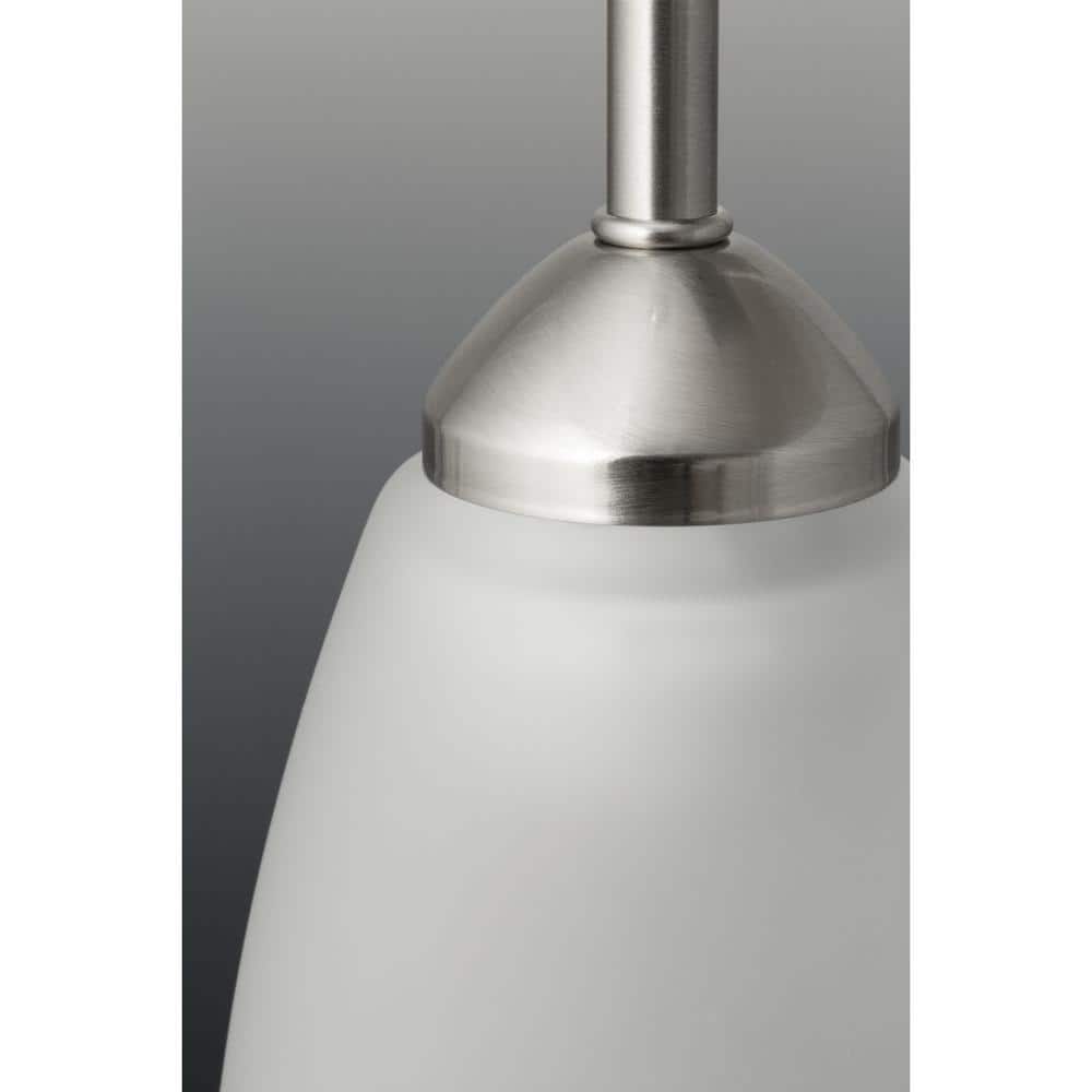 Brushed Nickel 24" 3-Light Dimmable Bath Vanity with Etched Glass Shades