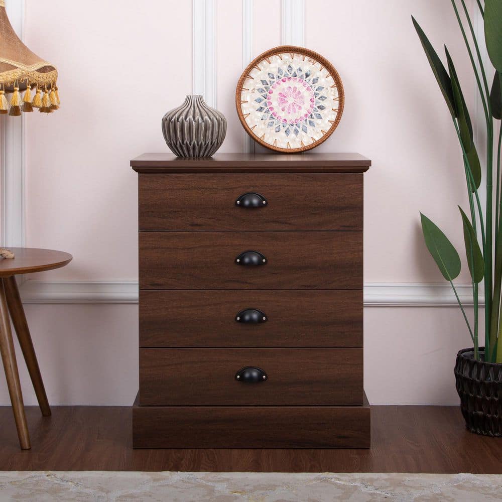 Bantham Walnut 4-Drawer Wood Nightstand