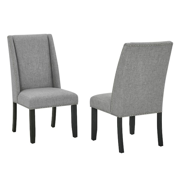 Best Quality Furniture Juno Rustic Grey Fabric Dining Chair Set-2
