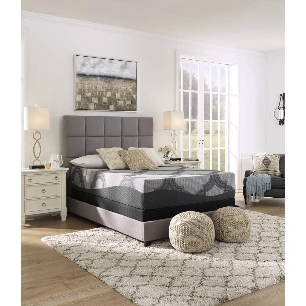 Gray 12" King Hybrid Mattress with Gel Memory Foam