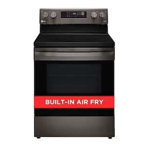 6.3 cu. ft. Smart Fan Convection Electric Oven Range with Air Fry and EasyClean in PrintProof Black Stainless Steel