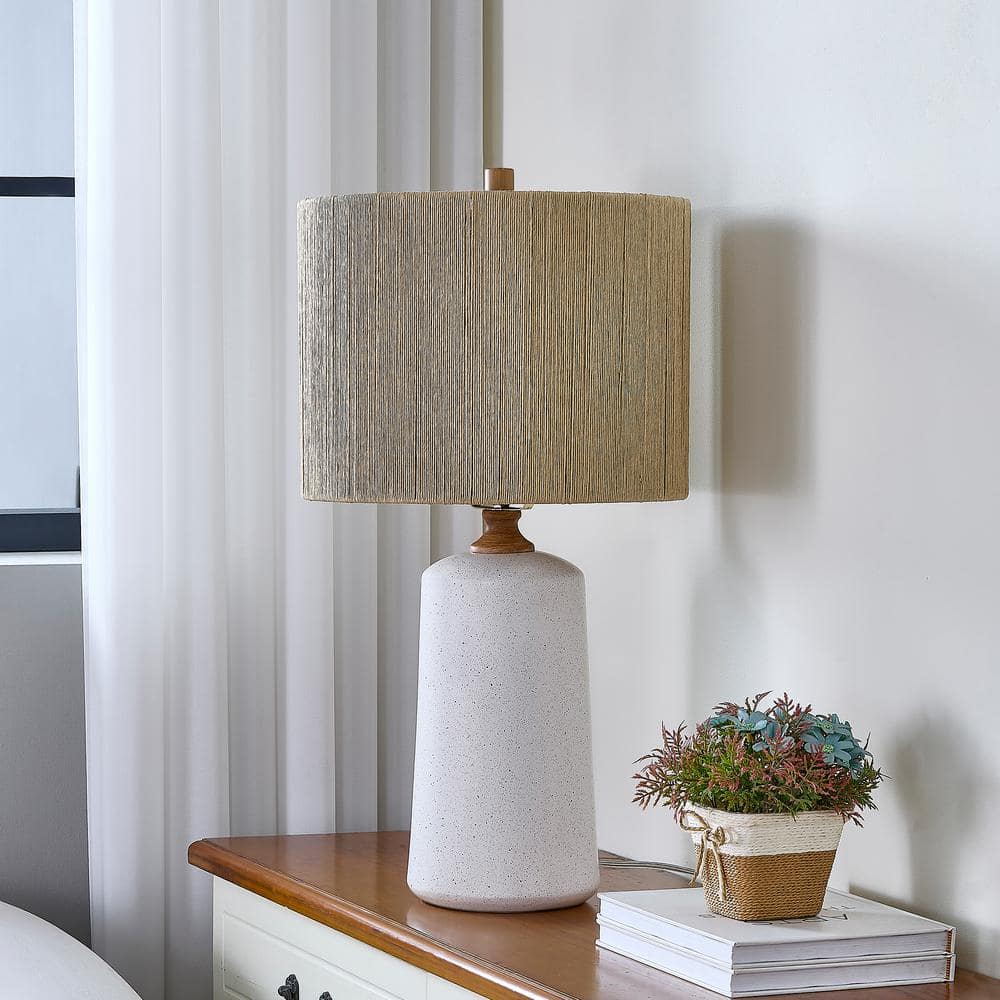 24 in. White Vintage Dimmable Ceramic Bedroom Living Room Bedside Desk Nightstand Table Lamps price history on PriceWatchPro