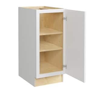 Grayson Pacific White Painted Plywood Shaker Assembled Base Kitchen Cabinet FH Sft Cls R 15 in W x 24 in D x 34.5 in H