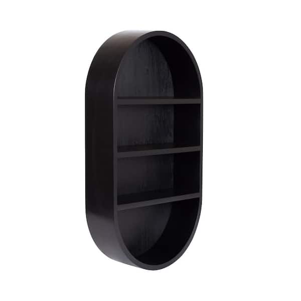 Hutton 16.00 in. W x 4.50 in. D Black Wood Accent Shelf Decorative Wall Shelf