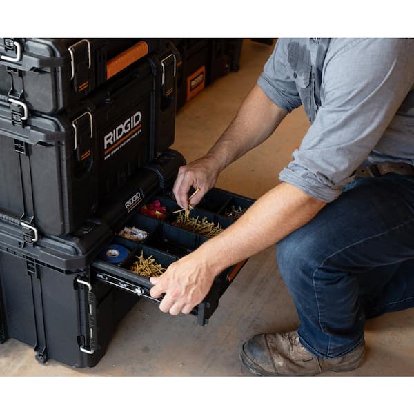 RIDGID Pro Gear System Gen 2.0 14.6 in. W Black Resin XL 3 Drawer