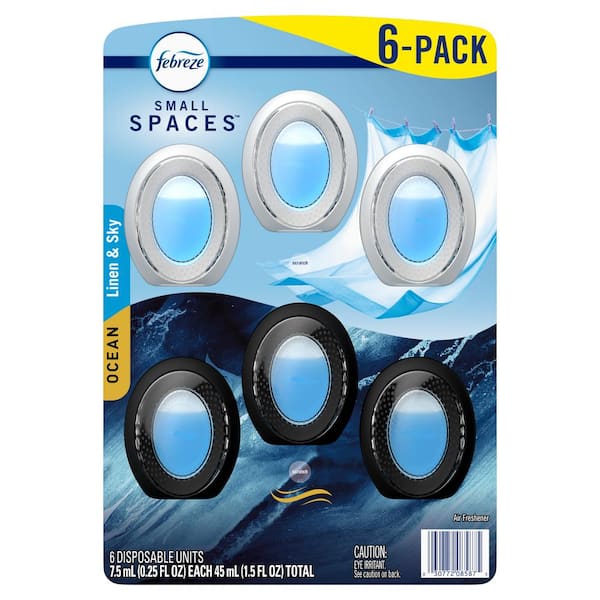 Febreze 0.25 oz. Small Spaces Ocean, Linen and Sky Scent Automatic Air Freshener Dispenser (6 Pack)