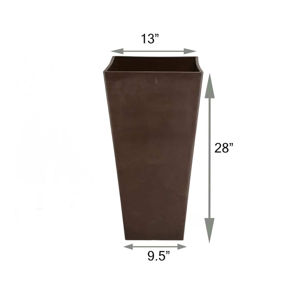 Eco-Modern 10 Gallon Chocolate Square Planter for Indoor & Outdoor