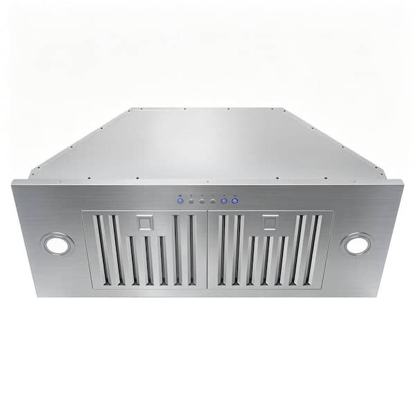 28 in. 600 CFM Convertible Insert Range Hood in Stainless Steel with Adjustable LED, 10-Year Warranty and Push Control