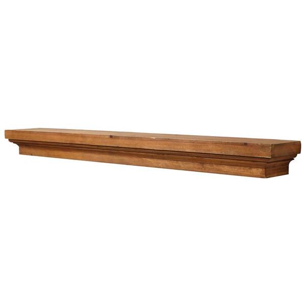 Unbranded - 48 in. x 7 in. Floating Brown Wood Decorative Shelf