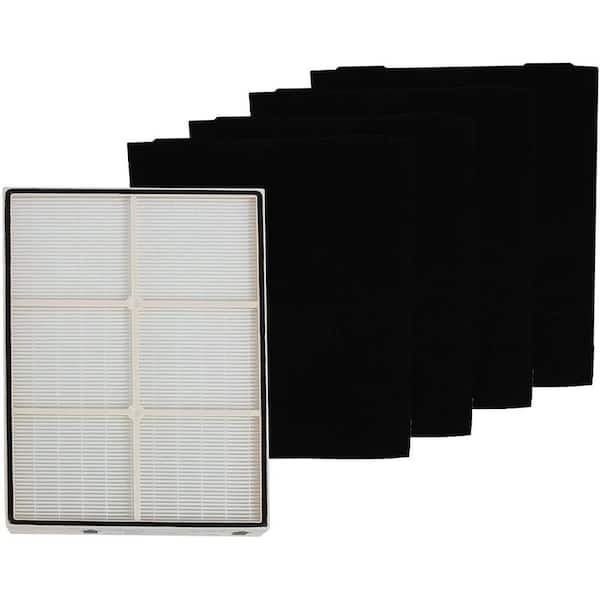 LifeSupplyUSA Complete Set for Whirlpool Whispure Air Purifiers Includes 1 HEPA Filter and 4 Carbon Pre-Filters (Large)