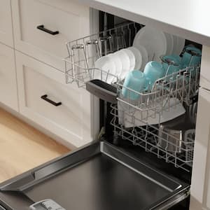 300 Series 24 in. Black Top Control Smart Built-In Stainless Steel Tub Dishwasher