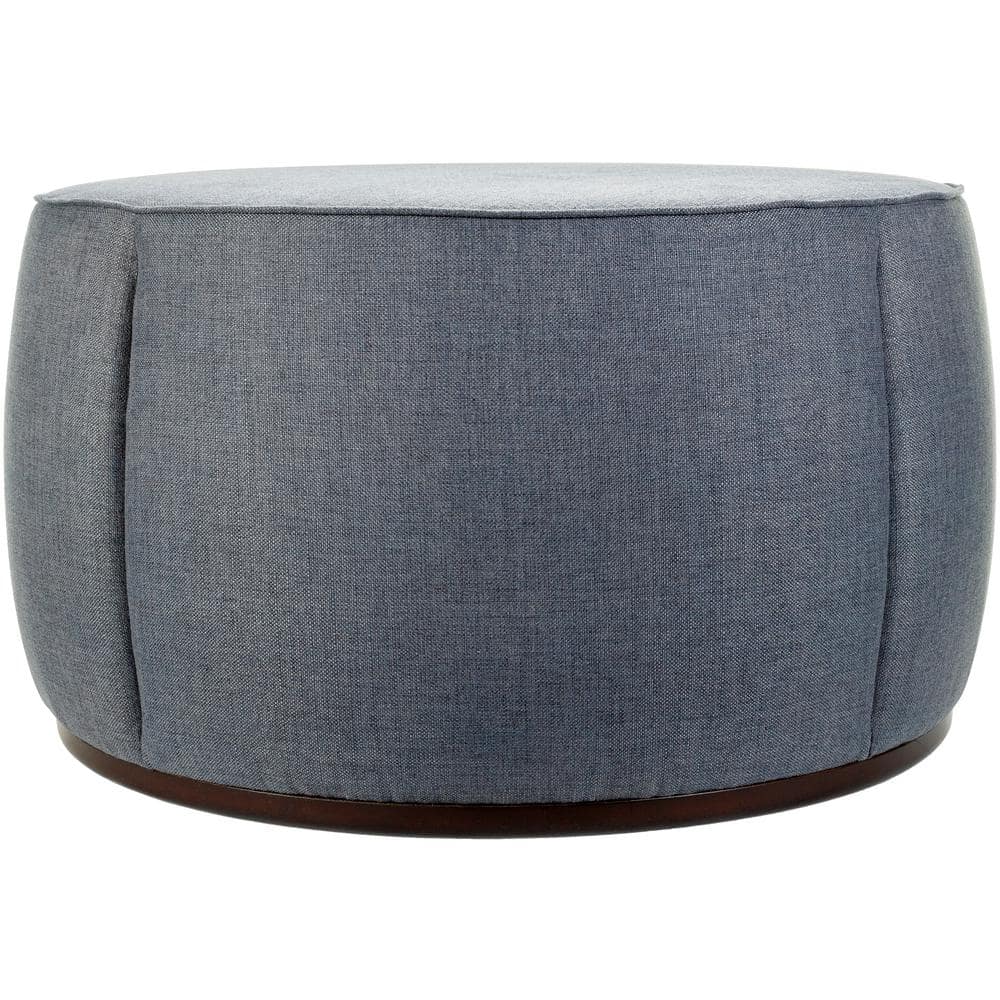 Kristyn Modern Polyester Ottoman, Gray, 21 in. H x 36 in. W x 36 in. D