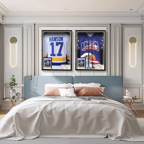 Black 28 in. x 37 in. XL Jersey Frame Display Case with LED