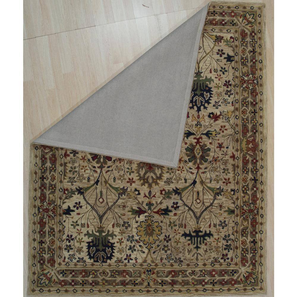Ivory and Multicolor Hand-Tufted Wool 4' x 6' Area Rug