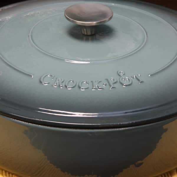 Crock-pot Artisan Enameled 5-Quart Cast Iron Braiser Pan, Slate Gray