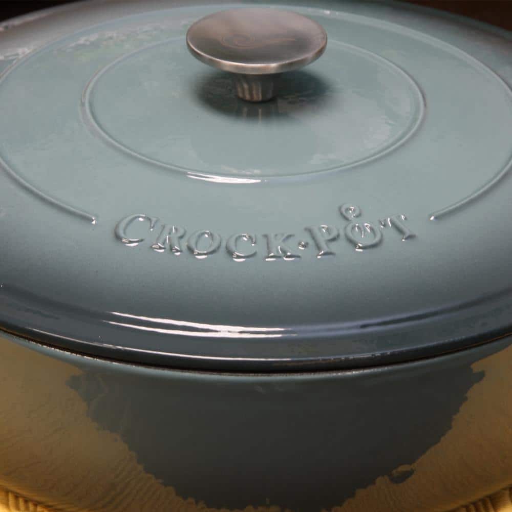 Slate Gray 5-Quart Enameled Cast Iron Braiser Pan with Lid